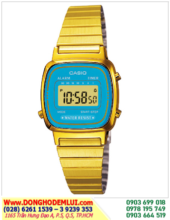 Đồng hồ Casio Học Sinh _Casio LA-670WGA-2DF; Đồng hồ điện tử Casio LA-670WGA-2DF chính hãng| BH 2 năm